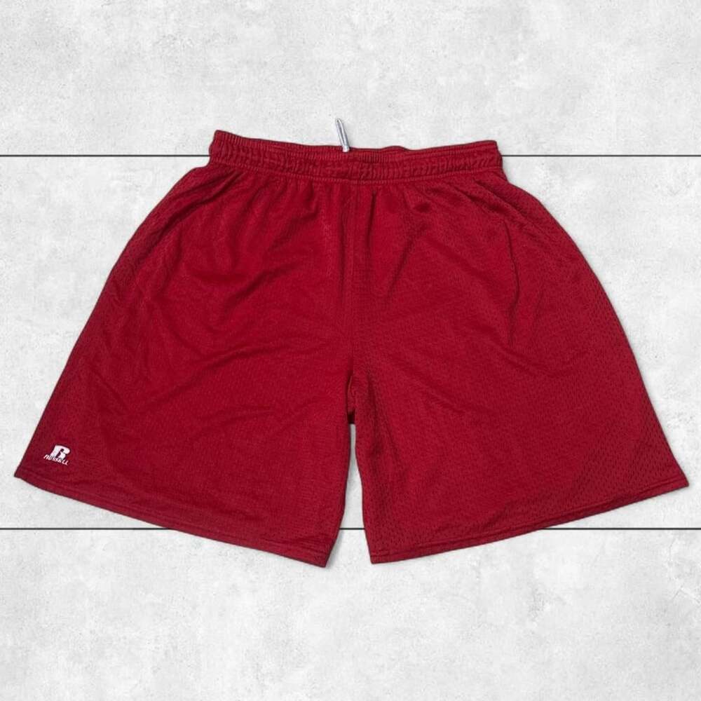Oversized Baggy Y2K 90’s Vintage Red Russell Mesh Shorts Perfect Condition